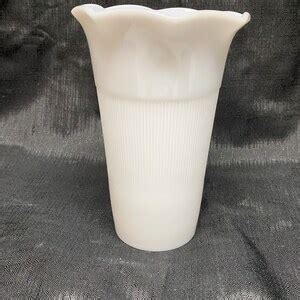 Vintage Hazel Atlas Milk Glass Vase Etsy