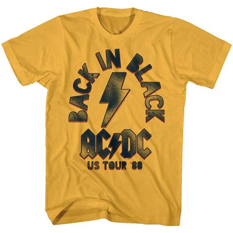 Acdc Heavy Metal Rock Band Back In Black 1980 Us Tour Ginger Adult T