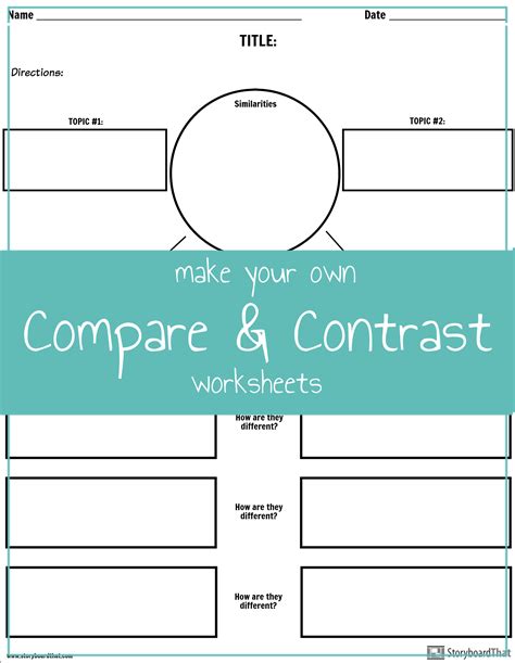 Worksheet Templates Compare And Contrast Compare Contrast Worksheets