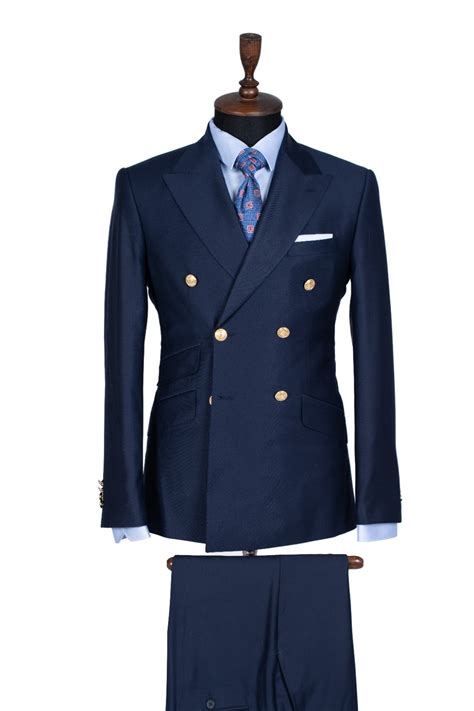Navy Blue Double Breasted Suit Stanlion Best Business Suits