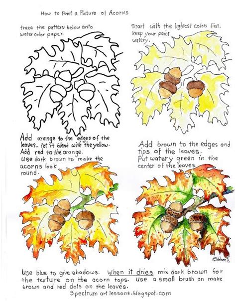 Adron S Art Lesson Plans Printable How To Paint A Picture Of Acorns