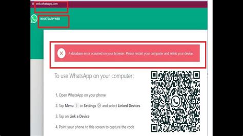 Whatsapp Web Doesnt Work On My Windows Pc Showing Database Error