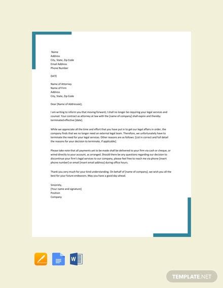The primary purpose of a letter is. FREE Attorney Termination Letter Template - Word | Google Docs | Apple Pages | Template.net