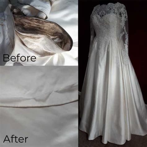 Before And After Nottingham Wedding Dress Cleaning