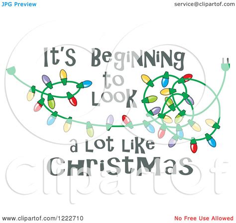 Clipart Of A Tangled Lights With Its Beginning To Look A Lot Like