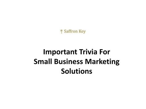 Ppt Important Trivia For Small Business Marketing Solutions