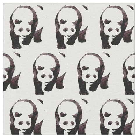 Panda Bear Pattern Fabric Zazzle