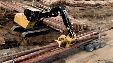Amazing Excavator Loading Log Truck Swing Arm Log Loader Excavator
