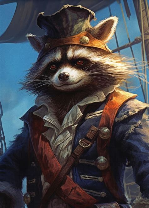 Raccoon Pirate Poster By Pucaaa Displate