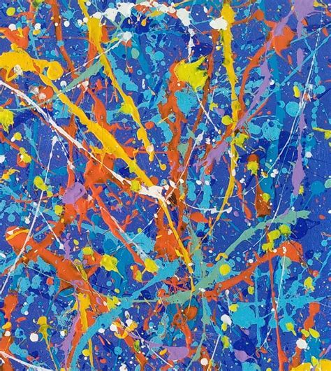 Blue Splatter Paint Artist Abstract Art L603 Splatter Paint Artist