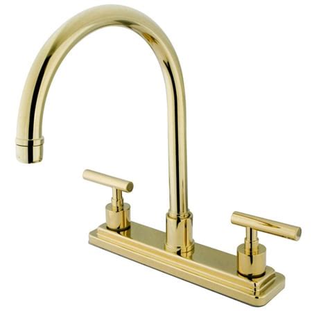 Brass kitchen faucets can be installed with simple tools. Kingston Brass KS8792CMLLS Polished Brass Manhattan ...