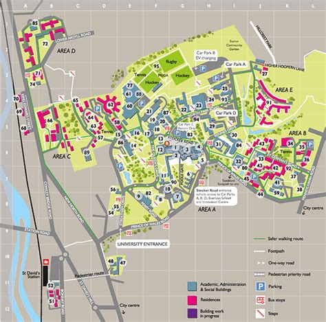 Streatham Campus Map Campuses And Visitors University Of Exeter