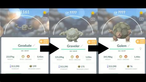 Geodude Evolution Into Graveler And Into Golem In Pokemon Go Youtube