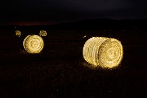 Illuminating Straw Bales Free Stock Photo Public Domain Pictures