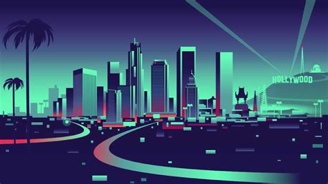 Los Angeles Ca Illustrazione Digitale Sfondi Illustrazioni