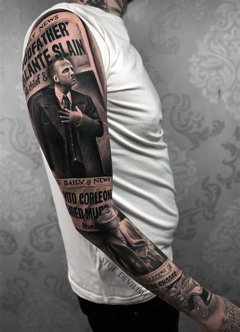 Mafia Realistic Tattoo Sleeve Gangster Mafia Tattoo 2020 Stue