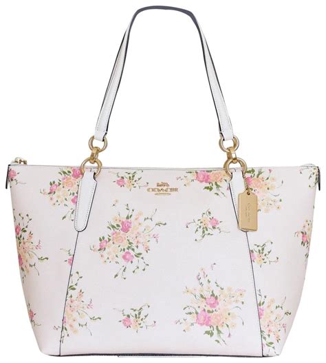 Coach Shoulder Bag New~coach Zip Zipper Floral Flower Print Handbag ...
