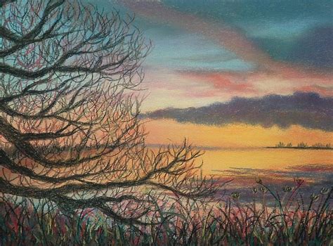 Black Willow Morning Original Signed Soft Pastel Painting Painting By