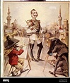 Caricatura emperador de Alemania, Guillermo II, en un viaje de 1898 ...