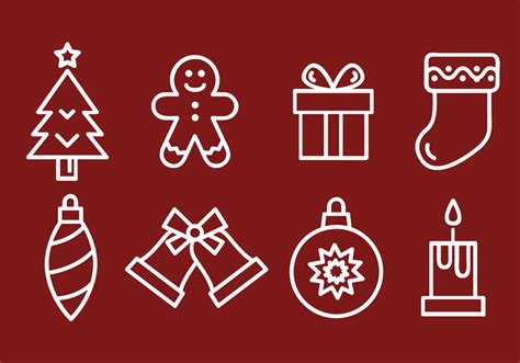 Free Christmas Icons Vector 117601 Vector Art At Vecteezy