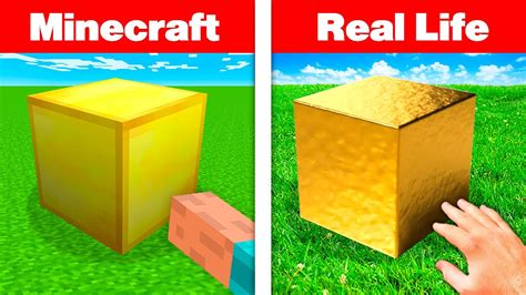 Minecraft Gold Block In Real Life Minecraft Vs Real Life Youtube