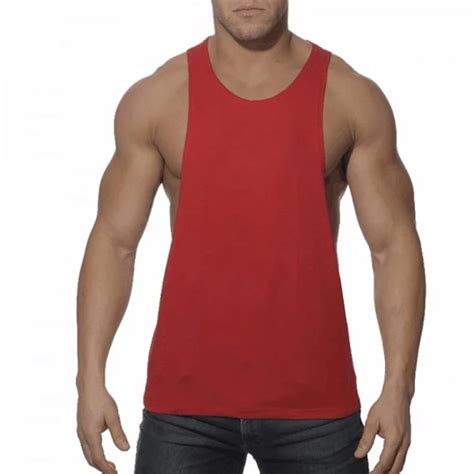 New Style Men Deep Low Cut Tank Top Custom Gym Fitness Thin Vest Sexy