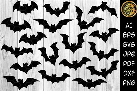 Halloween Bat Silhouette Clipart Set Graphic By V Design Creator