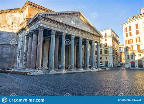 Facade Of Pantheon In Rome Editorial Stock Image Image Of Church