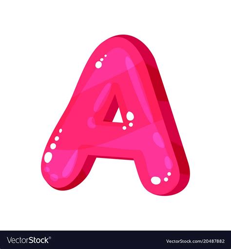 A Magenta Bright English Letter Kids Font Vector Image Kid Fonts