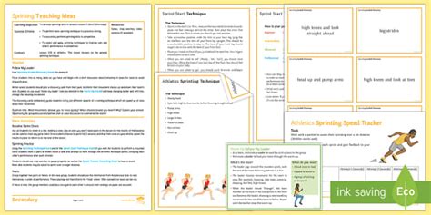 Athletics Lesson 2 Sprinting Teacher Made Twinkl