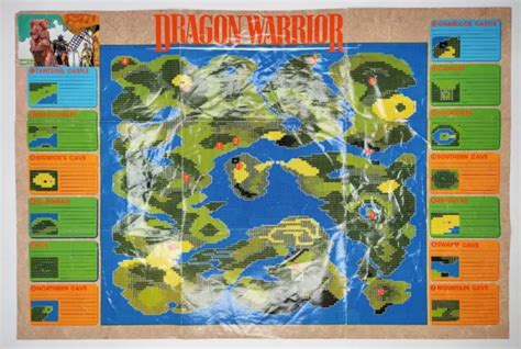 DRAGON WARRIOR ORIGINAL Version NES Nintendo Map Monster Identification Chart PicClick
