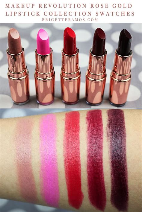 Makeup Revolution Rose Gold Lipstick Collection Swatches Lovebrigette