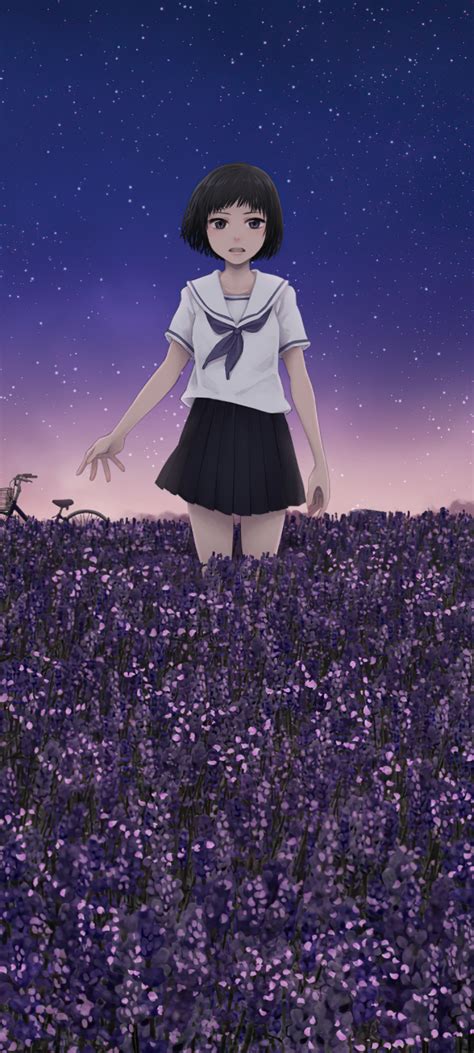 1080x2400 Anime Girl In Field 1080x2400 Resolution