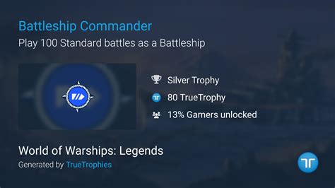 Battleship Commander Trophy In World Of Warships Legends Ps4