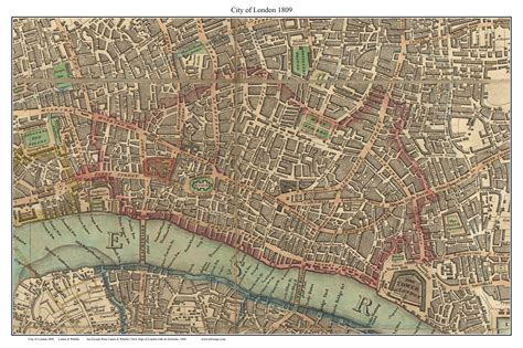 Old Map Of The City Of London 1809 Laurie And Whittle Old Map Custom Reprint Old Maps