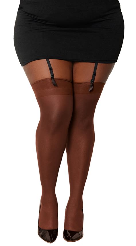 Plus Size Sheer Thigh High With Back Seam Plus Size Sheer Thigh High Stockings With Back Seam