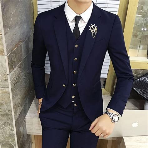 2020 New Suit Mens Three Sets Of Korean Style Casual British Small
