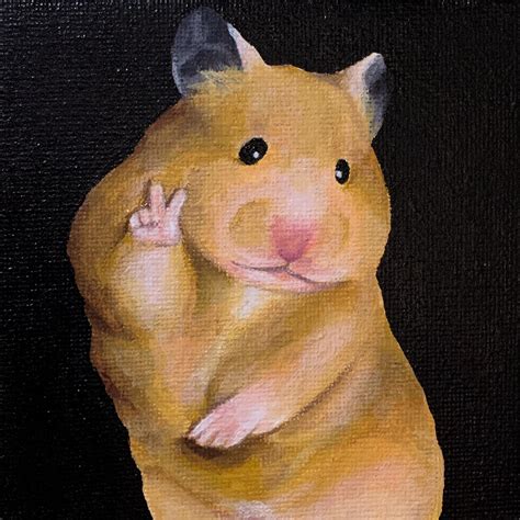 Peace Sign Hamster Me Acrylic 2020 Rart