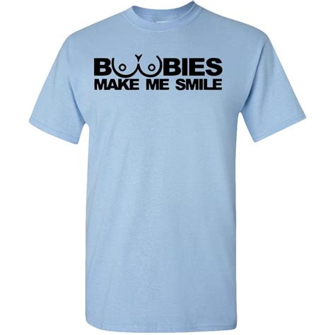 Boobies Make Me Smile Shirt Adult Unisex Tee Standard T Etsy
