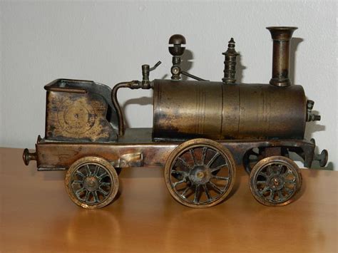 Pin Van Crutch Op Rare Earliest Toy Trains Brass Tin And Wood