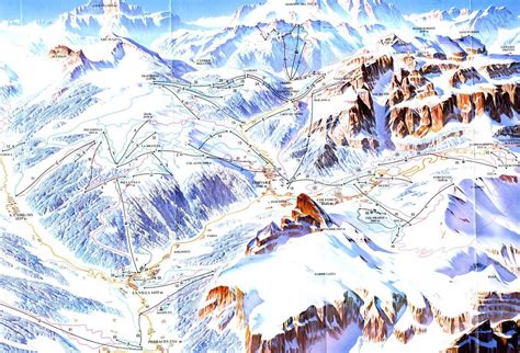 Arabba Marmolada Ski Map Dolomiti Superski Italy Europe
