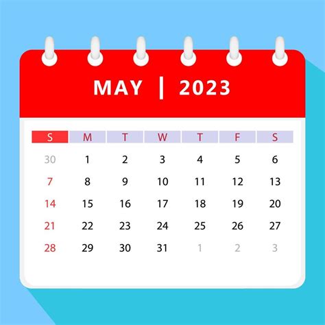 May 2023 Calendar Template Vector Design 15119084 Vector Art At Vecteezy