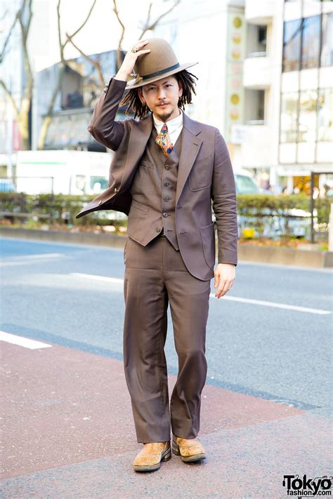 Japanese Creative Artist In Dapper Street Fashion W The Stylist Japan Suit Bowler Hat