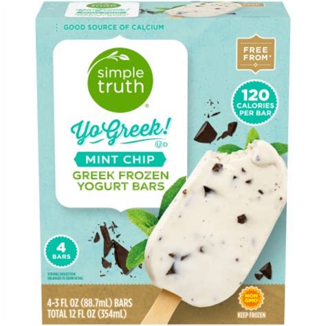 Simple Truth Mint Chip Frozen Greek Yogurt Bars 4 Ct Ralphs