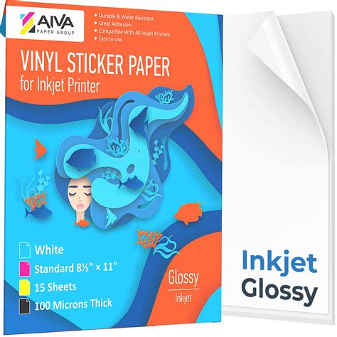 Buy Printable Vinyl Sticker Paper For Inkjet Printer Glossy White