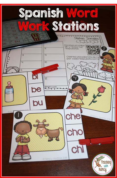 Spanish Initial Syllable Word Work Stations Bilingual Kindergarten