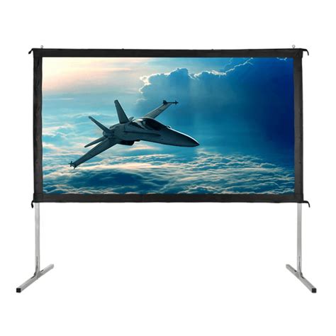 open box homegear fast fold portable 120 projector screen 16 9 hd for indoor outdoor use just