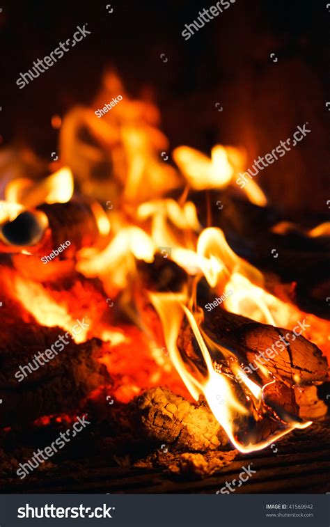 Close Up Of Fire And Flames Stock Photo 41569942