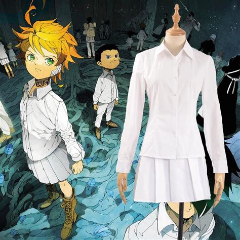 Anime The Promised Neverland Emma Cosplay Costume Custom Made Adult Women Outfit White Shirt