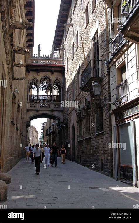 Street Carrer Del Bisbe Irurita In The Barri Gotic Gothic Quarter